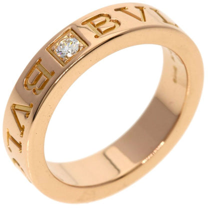 Bvlgari Double Logo Diamond Ring 18K Pink Gold