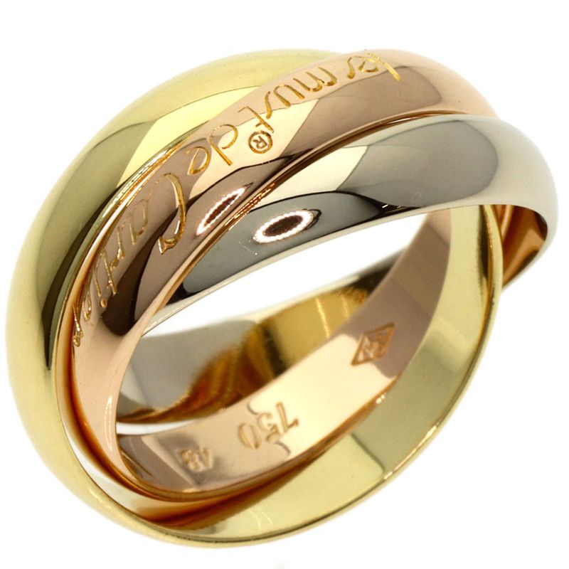 Cartier Trinity 48 Ring 18K Yellow Gold 18K White Pink