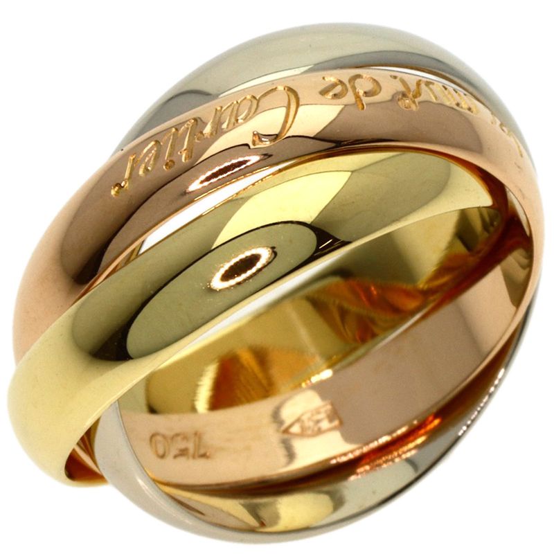 Cartier Trinity 48 Ring 18K Yellow Gold 18K White Pink
