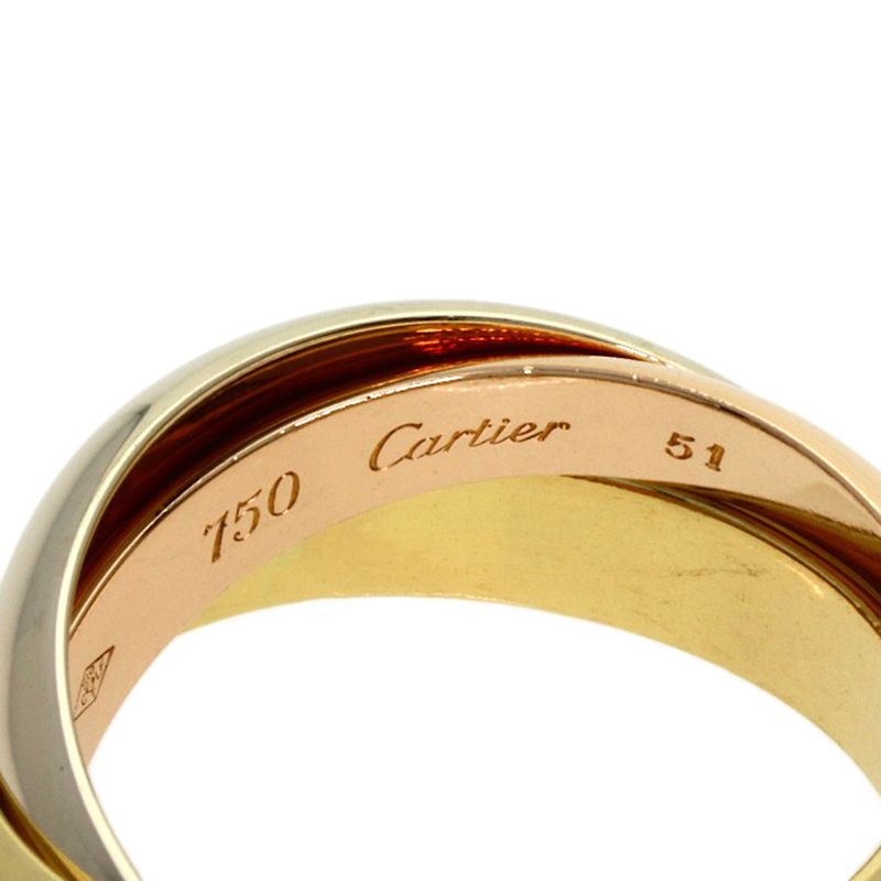 Cartier Trinity 51 Ring 18K Yellow Gold 18K White Pink