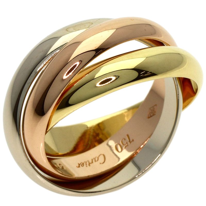 Cartier Trinity 51 Ring 18K Yellow Gold 18K White Pink