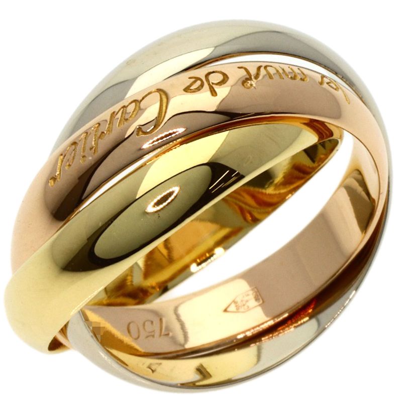 Cartier Trinity 48 Ring 18K Yellow Gold 18K White Pink