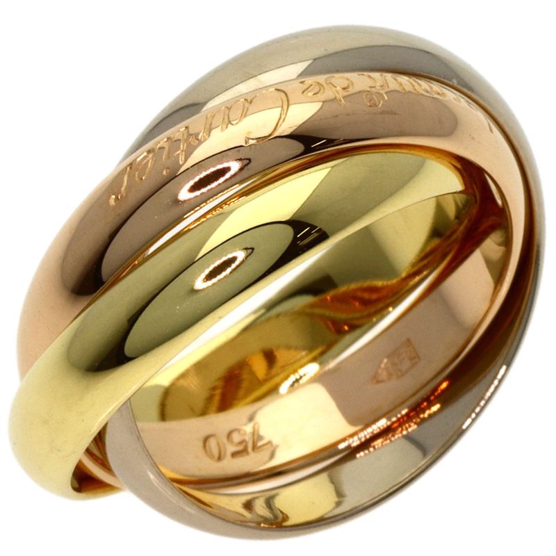 Cartier Trinity 49 Ring 18K Yellow Gold 18K White Pink