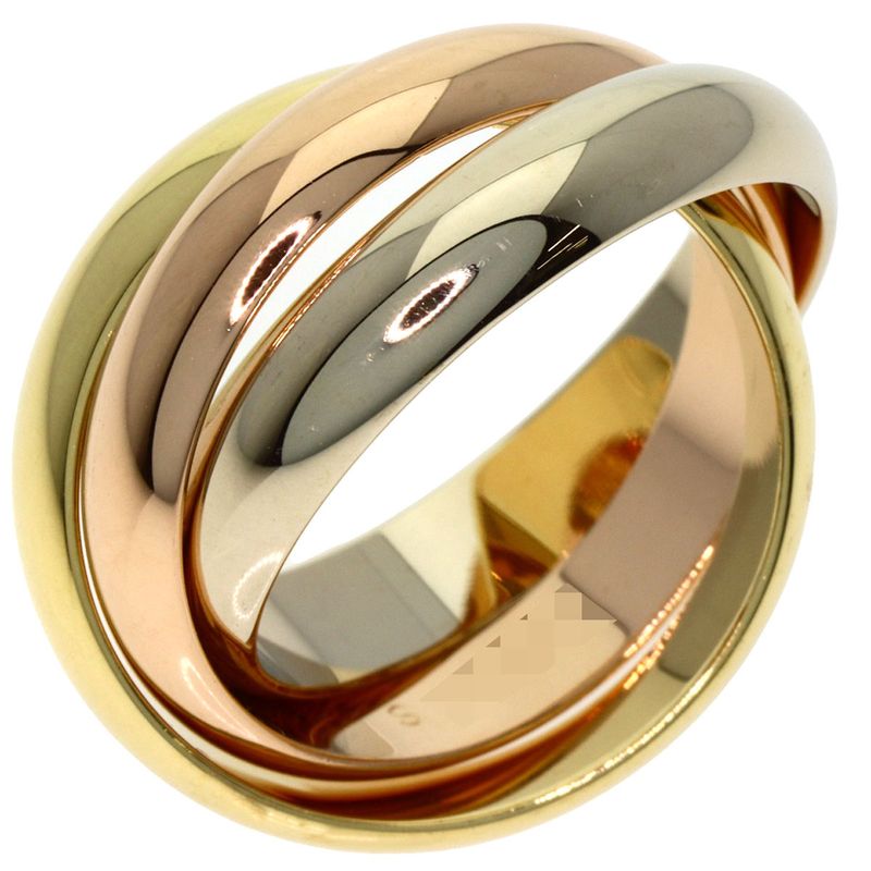 Cartier Trinity MM 49 Ring 18K Yellow Gold 18K Pink White
