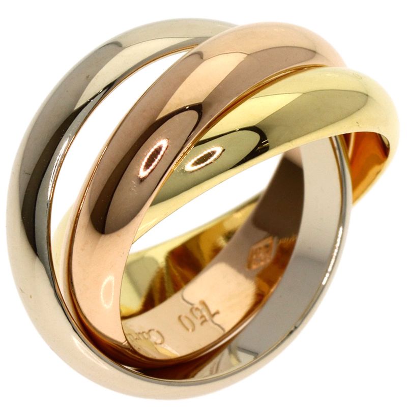 Cartier Trinity MM 46 Ring 18K Yellow Gold 18K Pink White