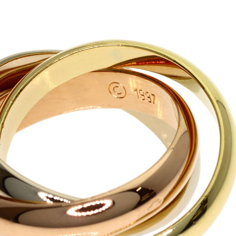 Cartier Trinity MM 46 Ring 18K Yellow Gold 18K Pink White