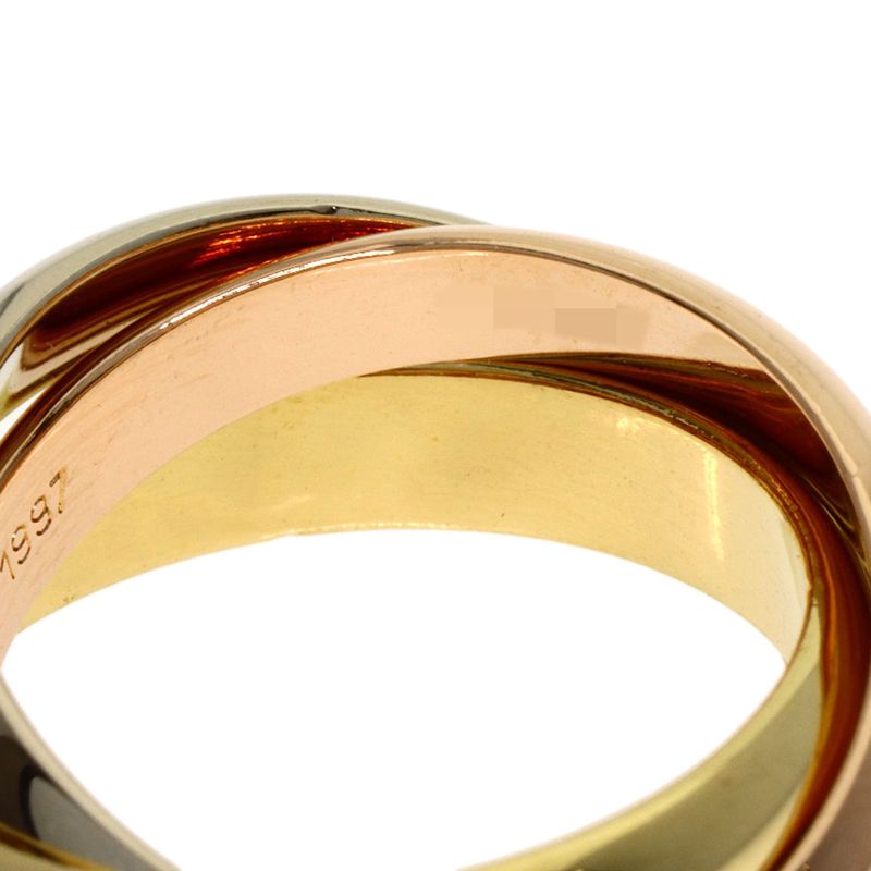 Cartier Trinity MM 46 Ring 18K Yellow Gold 18K Pink White