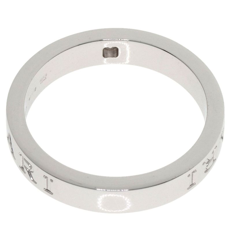 Bvlgari Double Logo Diamond Ring 18K White Gold