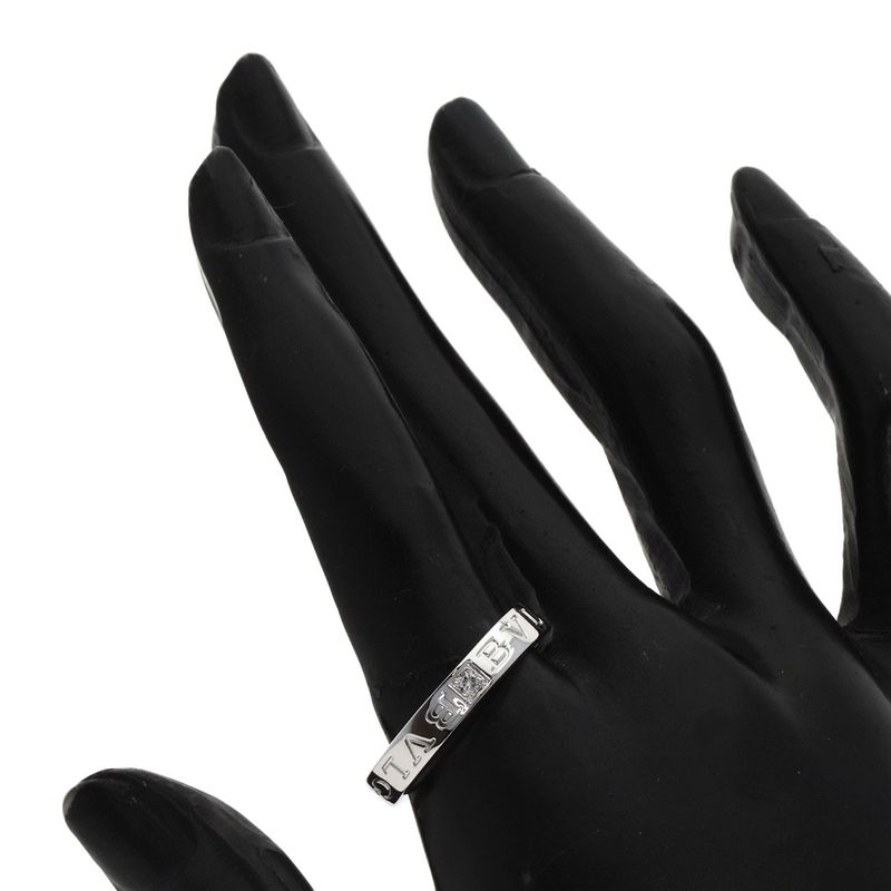 Bvlgari Double Logo Diamond Ring 18K White Gold