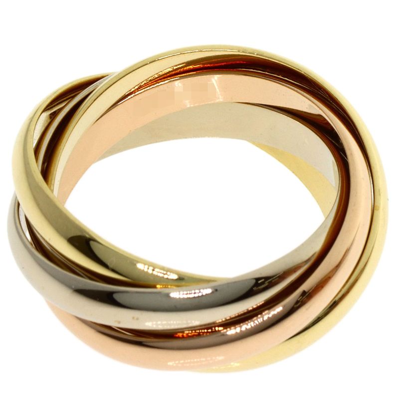 Cartier Trinity Rows 48 Ring 18K Yellow Gold 18K White Pink