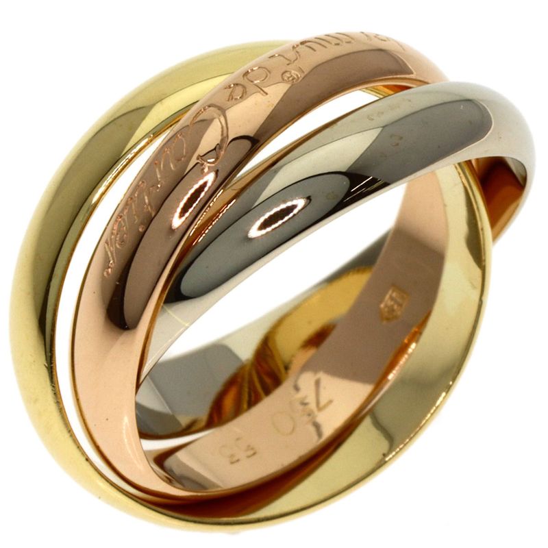 Cartier Trinity Ring 18K Yellow Gold 18K White Pink
