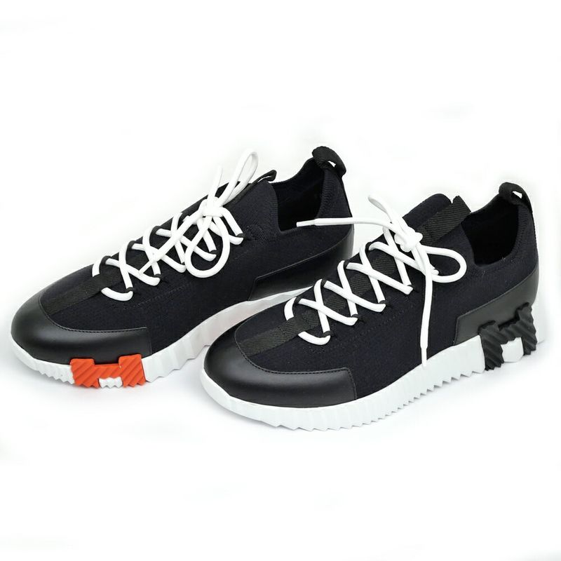 Hermes Sneakers Lift 37.5 Black White Orange