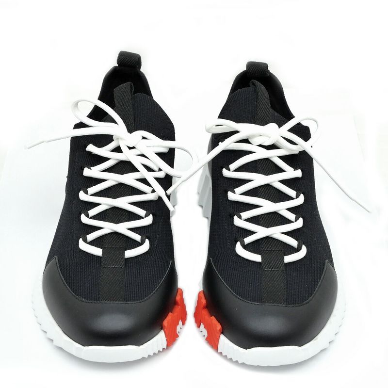 Hermes Sneakers Lift 37.5 Black White Orange