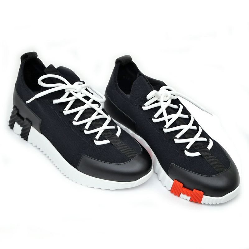 Hermes Sneakers Lift 37.5 Black White Orange