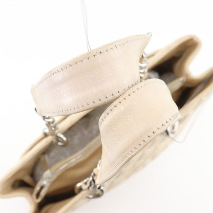 Chanel Grand Shopping Tote GST Quilted Chain Tote Caviar Leather Beige