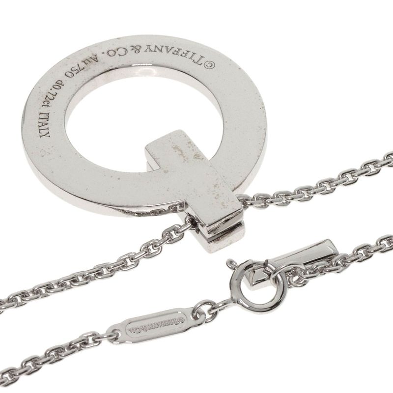 Tiffany & Co. T One Full Diamond Necklace 18K White Gold