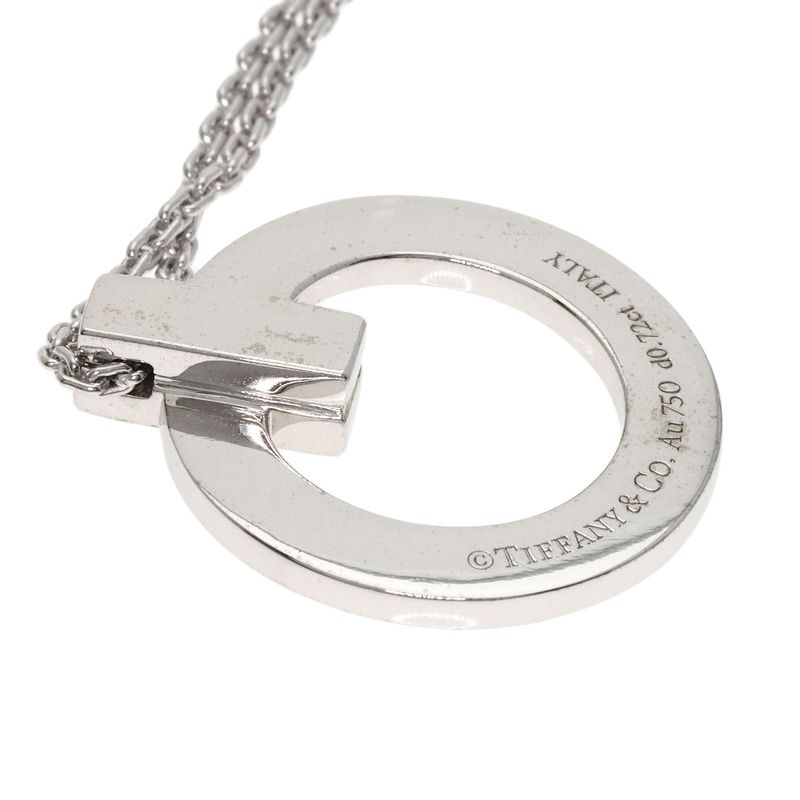 Tiffany & Co. T One Full Diamond Necklace 18K White Gold