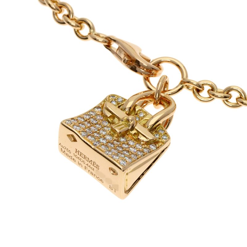 Hermes Amulet Birkin Diamond Bracelet 18K Pink Gold