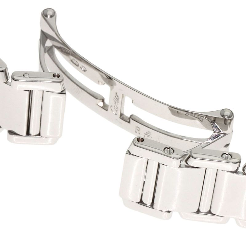 Cartier Tank Francaise SM Bezel Diamond Watch 18K White Gold