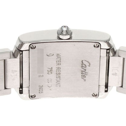 Cartier Tank Francaise SM Bezel Diamond Watch 18K White Gold