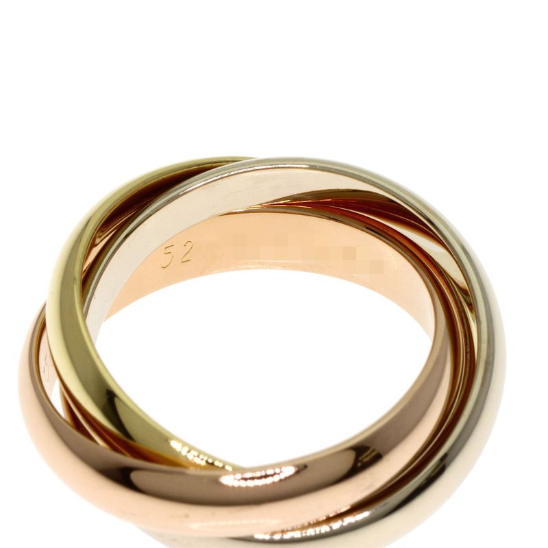 Cartier Trinity MM Ring 18K Yellow Gold 18K White Pink