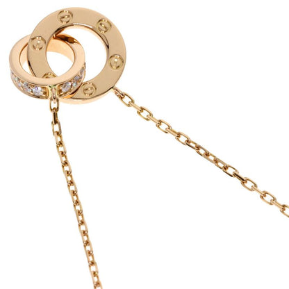 Cartier Love Circle Full Diamond Necklace 18K Pink Gold