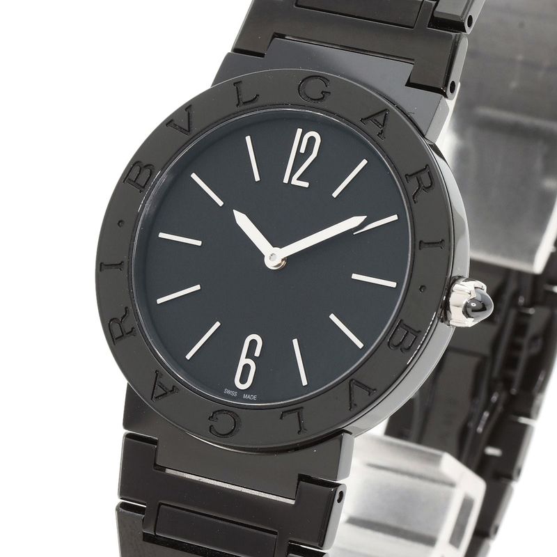 Bvlgari Black Diamond Like Carbon Watch SS Dlc Boys