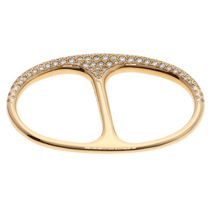 Hermes Chaine D'ancre Punk Double Ring Diamond 54 Ring 18K Pink Gold