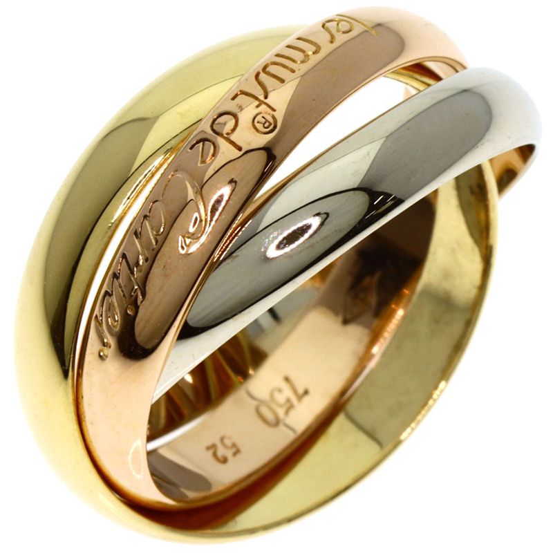 Cartier Trinity 52 Ring 18K Yellow Gold 18K White Pink