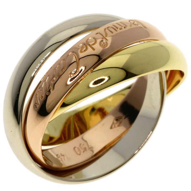 Cartier Trinity 49 Ring 18K Yellow Gold 18K White Pink