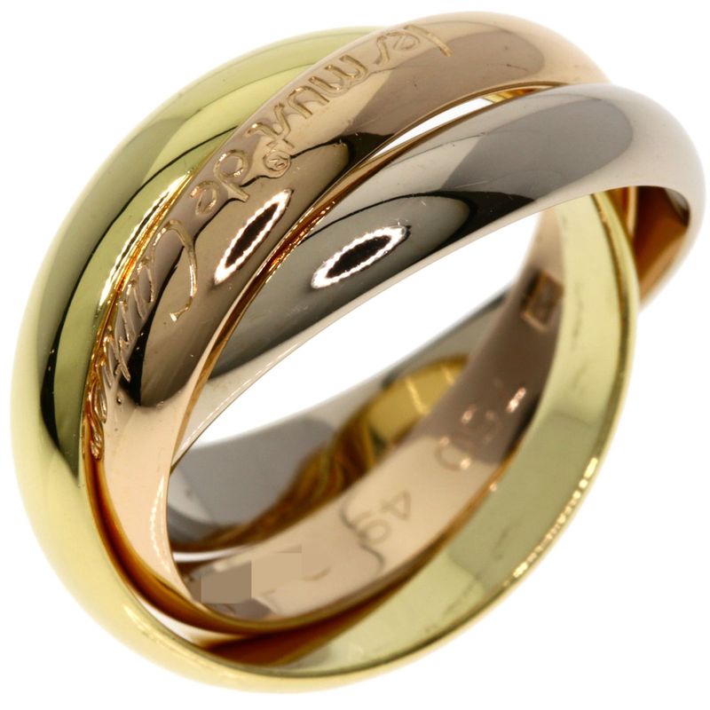 Cartier Trinity 49 Ring 18K Yellow Gold 18K White Pink