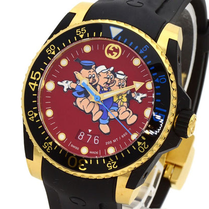 Gucci 136.3 Dive Three Little Pigs Watch Rubber