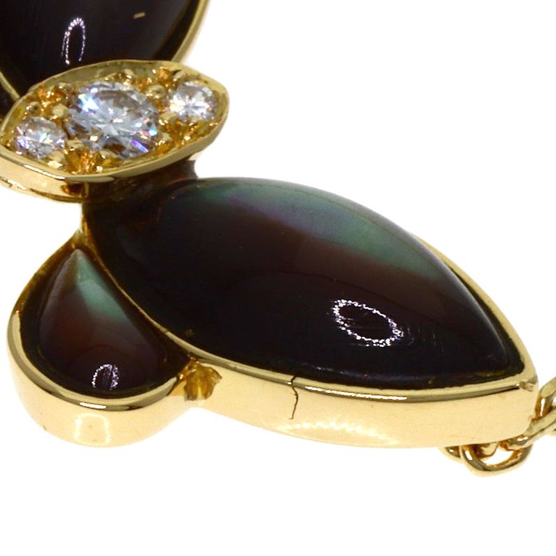 Van Cleef & Arpels Papillon Black Shell Necklace 18K Yellow Gold