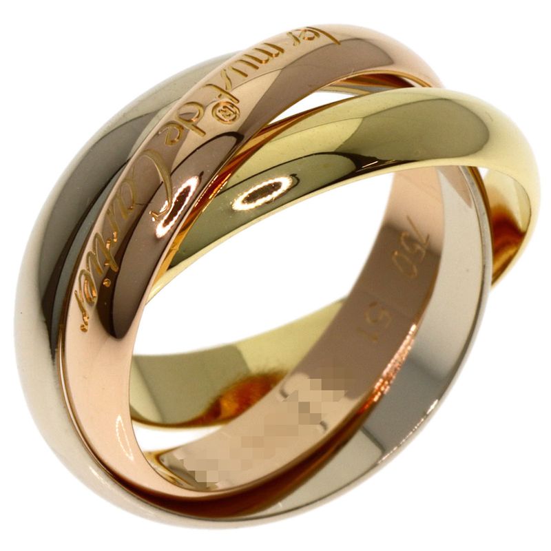 Cartier Trinity 51 Ring 18K Yellow Gold 18K White Pink