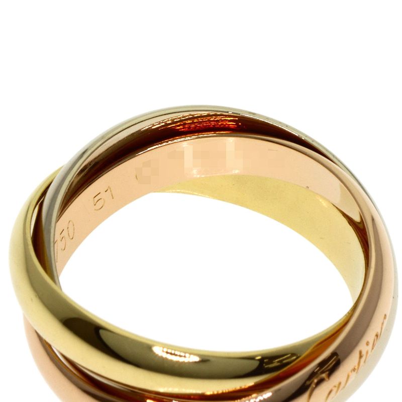 Cartier Trinity 51 Ring 18K Yellow Gold 18K White Pink