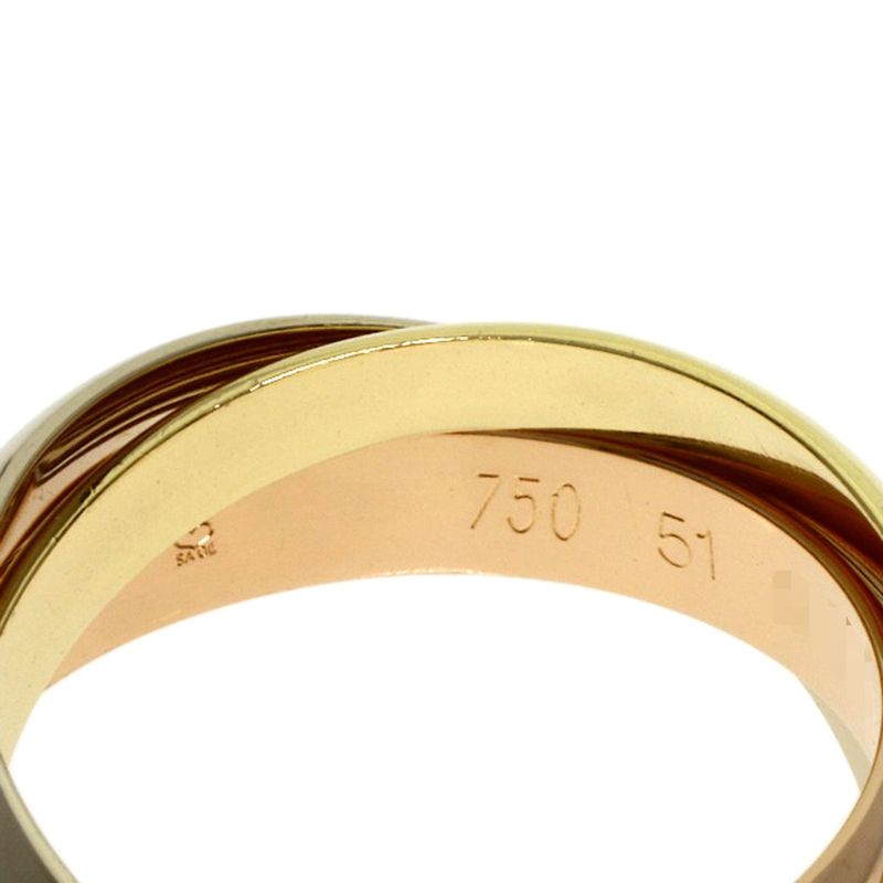 Cartier Trinity 51 Ring 18K Yellow Gold 18K White Pink