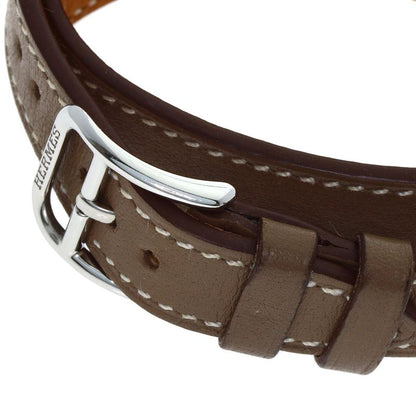 Hermes Capecod PM Double Tour Etoupe Watch SS Leather