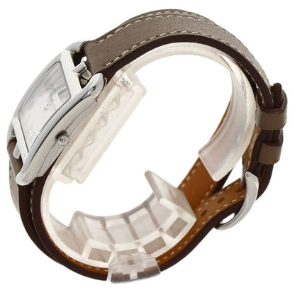 Hermes Capecod PM Double Tour Etoupe Watch SS Leather