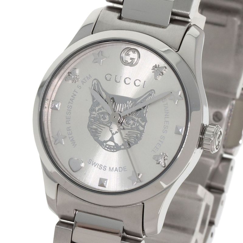 Gucci Timeless Cat Head 126.5 Watch SS