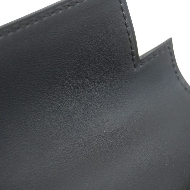Hermes Handbag Pochette Kelly Swift Black Silver
