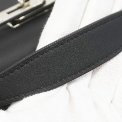 Hermes Handbag Pochette Kelly Swift Black Silver