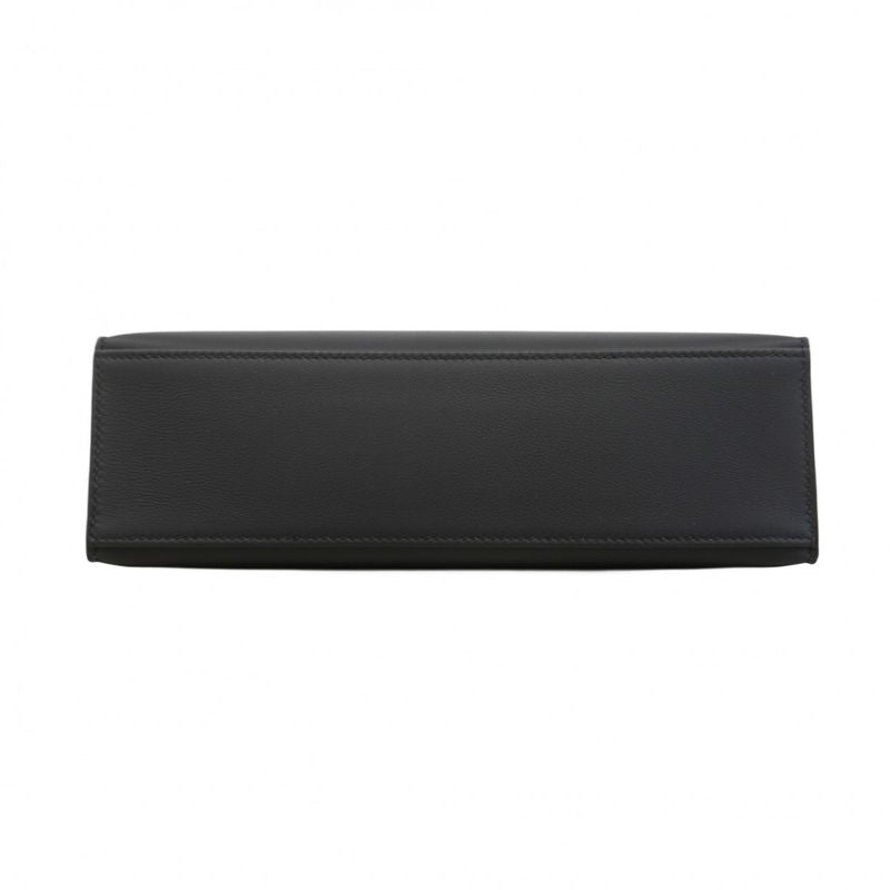 Hermes Handbag Pochette Kelly Swift Black Silver