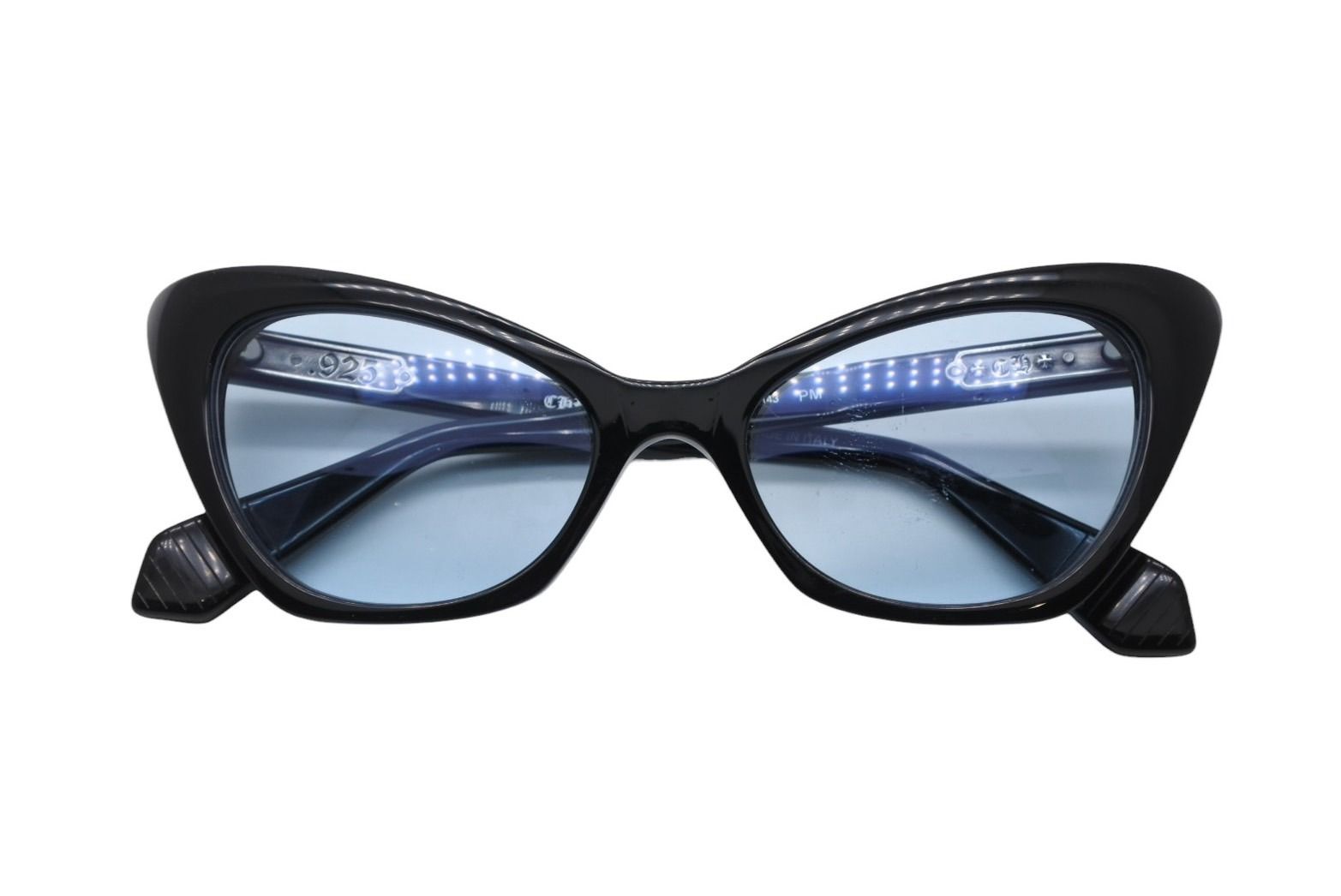 Chrome Hearts PM Sunglasses Eyewear 52 Acetate 925 Sterling Silver Black Blue — view 2