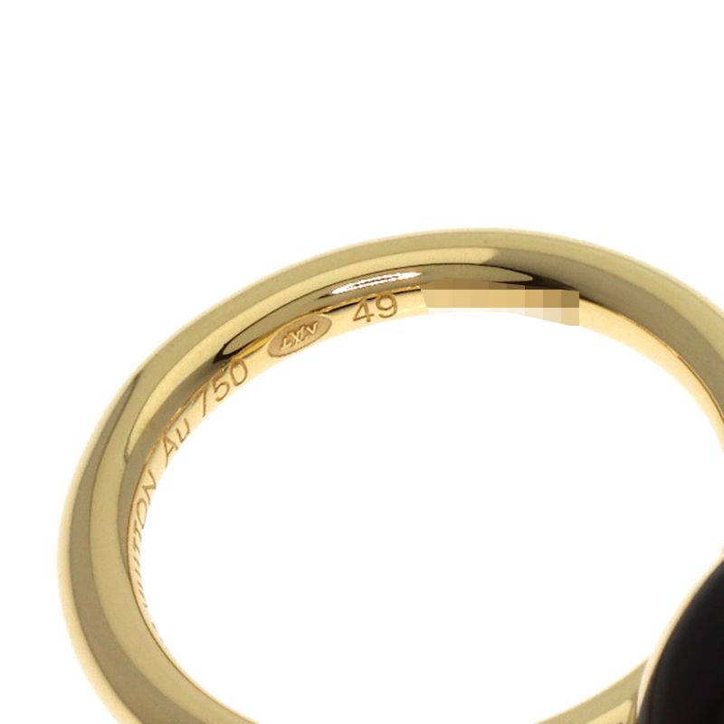 Louis Vuitton Blossom Onyx Diamond 49 Ring 18K Yellow Gold