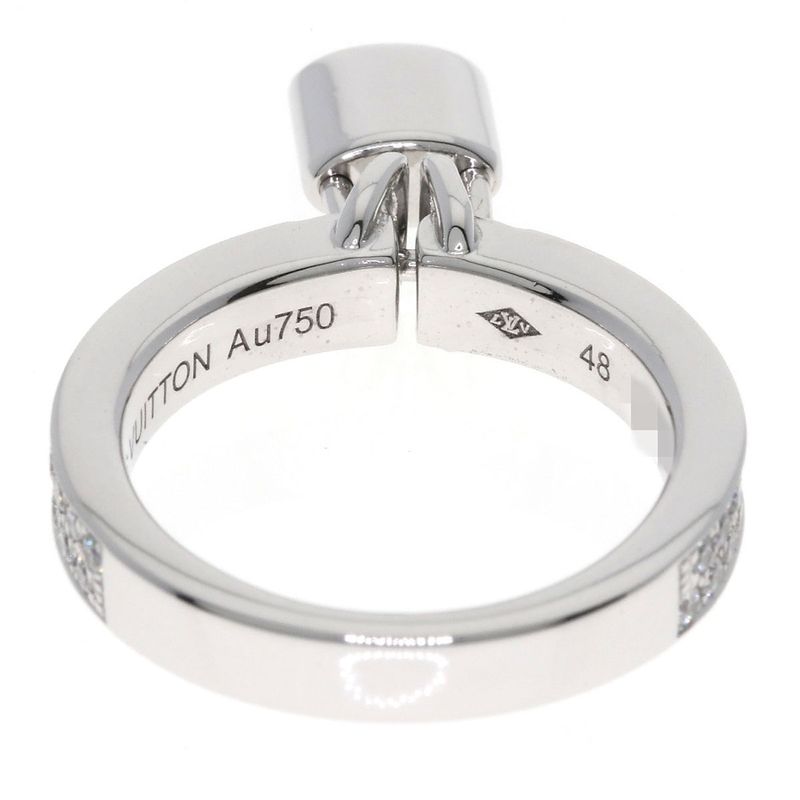 Louis Vuitton Baglock Pave Diamond 48 Ring 18K White Gold