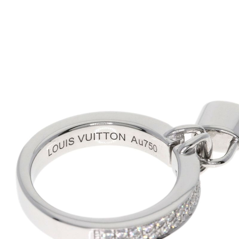 Louis Vuitton Baglock Pave Diamond 48 Ring 18K White Gold
