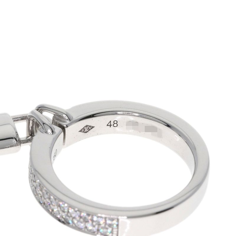 Louis Vuitton Baglock Pave Diamond 48 Ring 18K White Gold