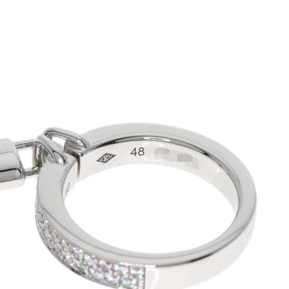Louis Vuitton Baglock Pave Diamond 48 Ring 18K White Gold