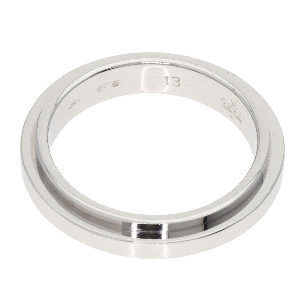 Gucci Straight Rough Ring 18K White Gold