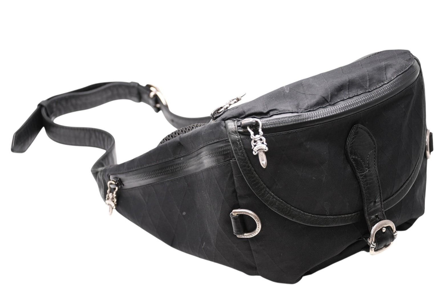 Chrome Hearts Snat Pack 1 Nylon 1 Large Belt Bag Black 925 Sterling Silver